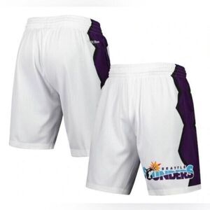 NWT Mitchell & Ness Men’s Seattle Sounders FC Soccer White/Purple Shorts- Size S
